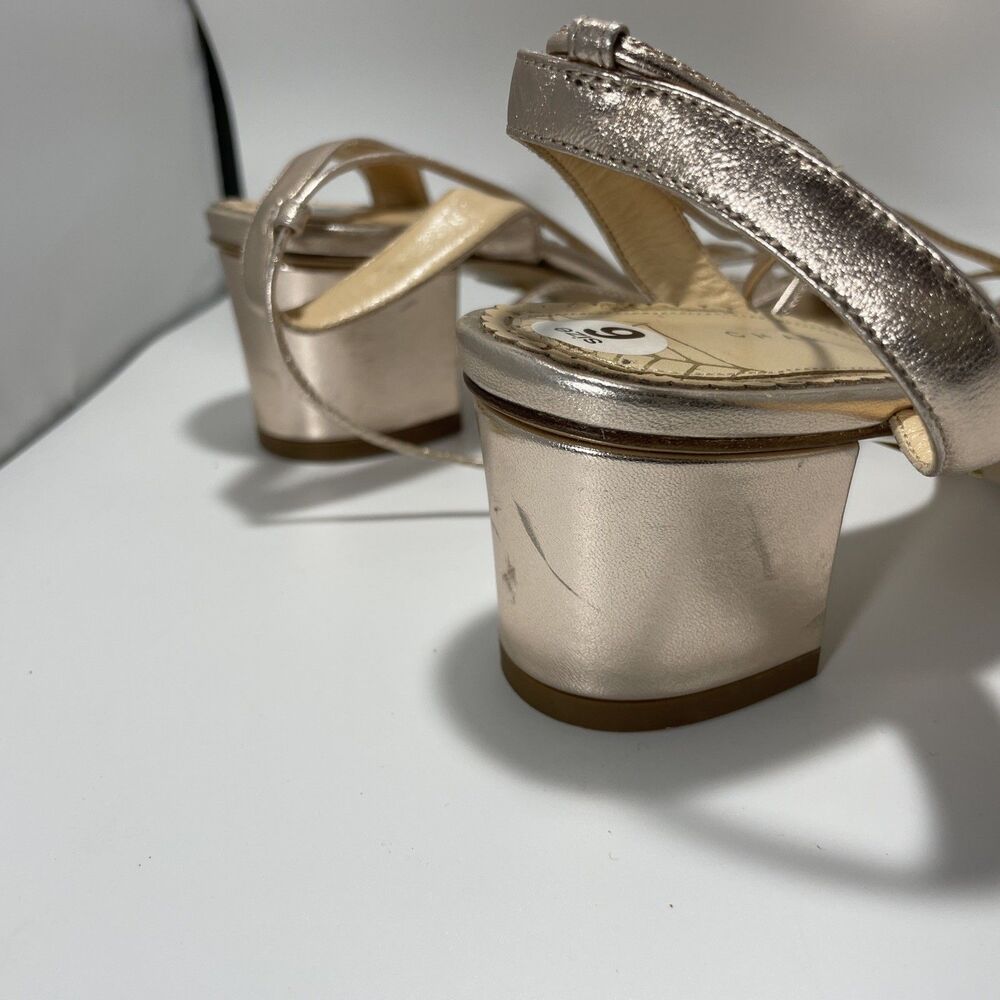 Charlotte Olympia Metallic Leather Ankle Tie Sandals Women’s US Sz 6 - Picture 6 of 6